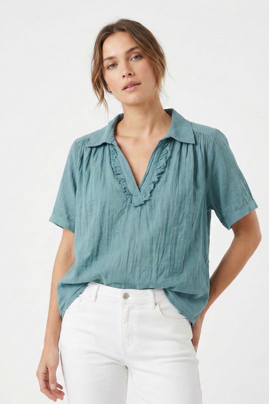 Blouses Femme Vert d eau HERYA 85036 Efashion Paris
