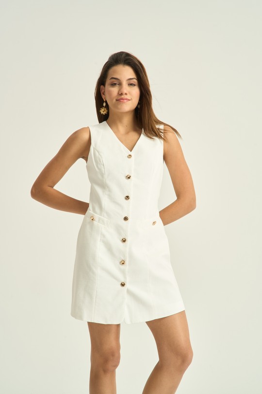 Short dresses Women White Kélie K9-12 Efashion Paris