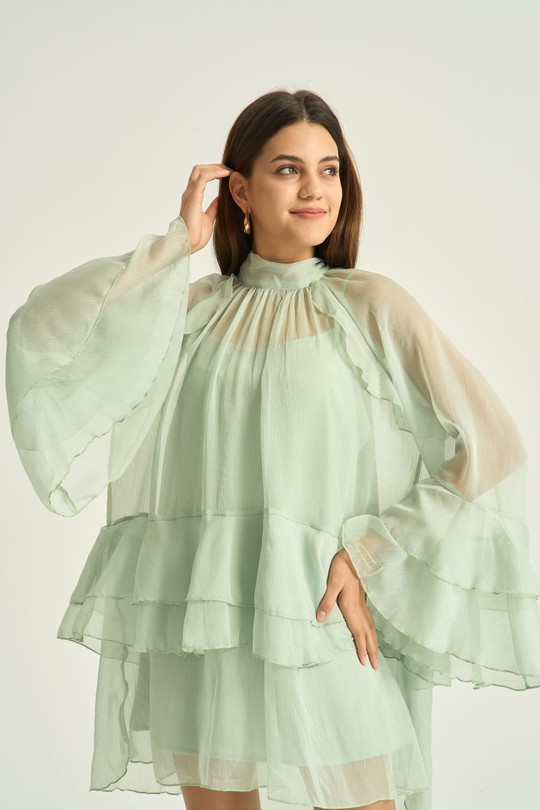 Short dresses Women Green Kélie KJ-07 Efashion Paris