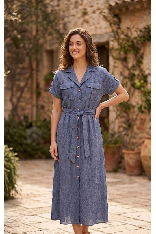 Midi dresses Women Blue Kélie Y2615 Efashion Paris