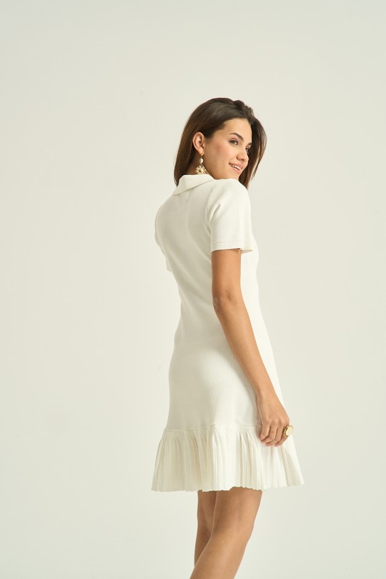 Robes courtes Femme Blanc Kélie K5-07B Efashion Paris