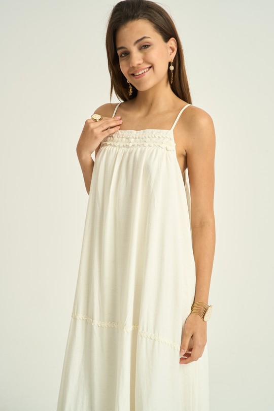Robes longues Femme Blanc Kélie K6-02B Efashion Paris