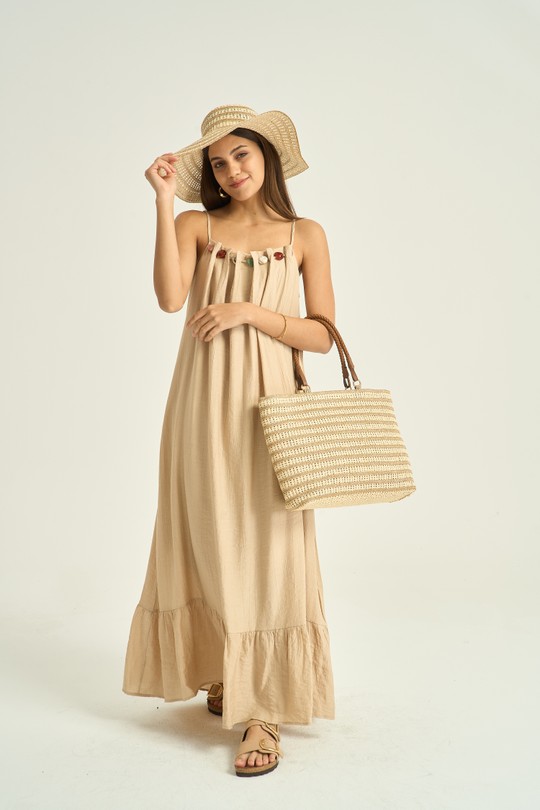 Robes longues Femme Taupe Kélie K6-08B Efashion Paris