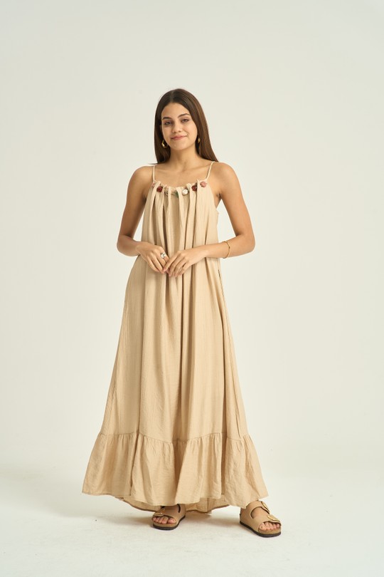 Robes longues Femme Taupe Kélie K6-08B Efashion Paris
