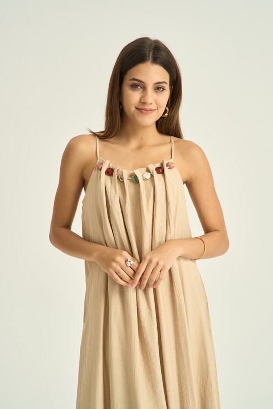 Robes longues Femme Taupe Kélie K6-08B Efashion Paris