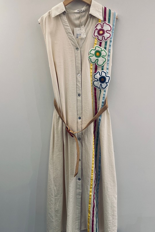 Robes mi-longues Femme Beige Kélie K6-17B Efashion Paris