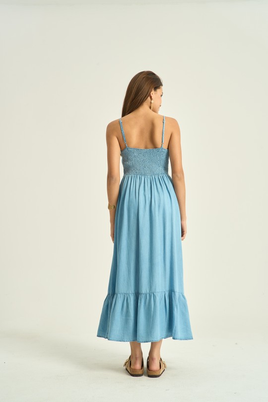 Robes longues Femme Bleu Kélie K7-01B Efashion Paris