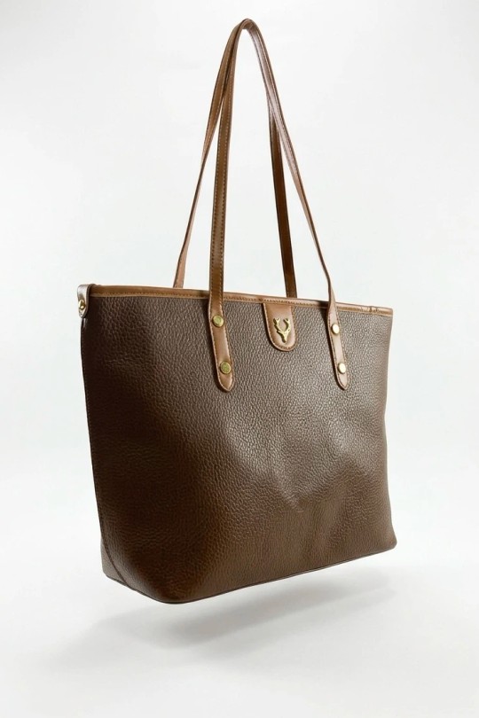 Cabas Maroquinerie Taupe CALEYNA 8129 Efashion Paris