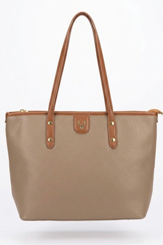 Cabas Maroquinerie Taupe CALEYNA 8129 Efashion Paris