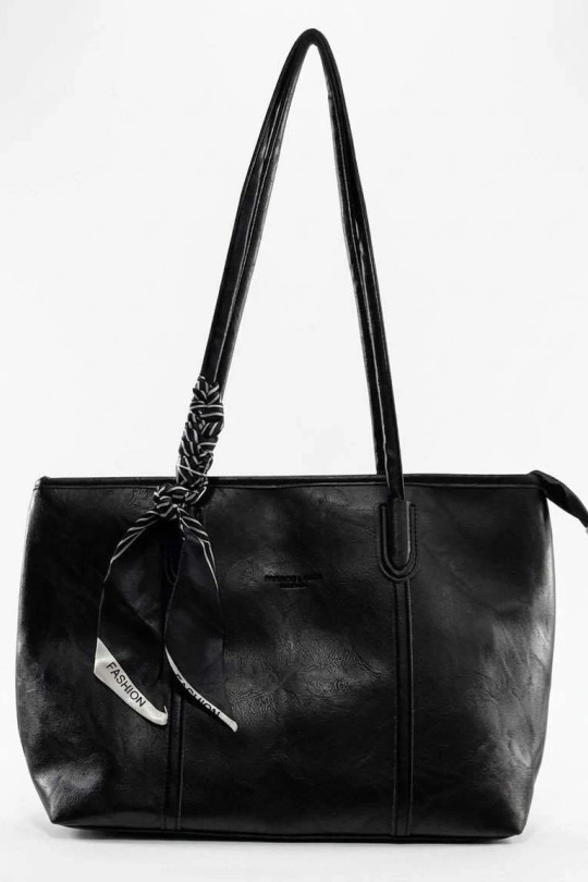 Cabas Maroquinerie Noir CALEYNA 8810 Efashion Paris