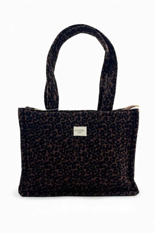 Cabas Maroquinerie Marron clair CALEYNA 910-06 Efashion Paris