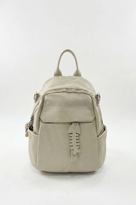 Sac à dos Maroquinerie Beige CALEYNA 927-2 Efashion Paris