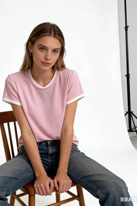 T-shirts Femme Beige QL 8003-1 Efashion Paris