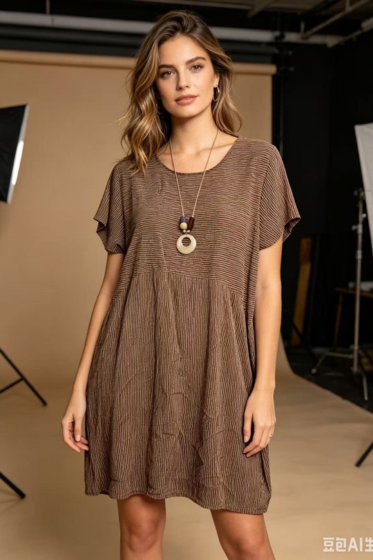 Robes mi-longues Femme Camel QL 9820 Efashion Paris