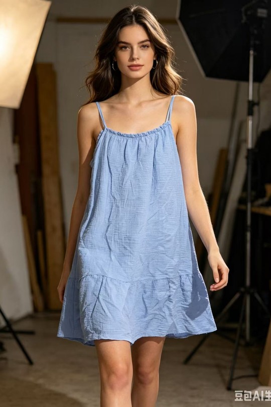 Short dresses Women Beige QL 6119 Efashion Paris