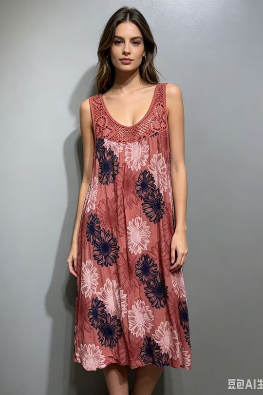 Robes mi-longues Femme Bleu ciel QL 388-15 Efashion Paris