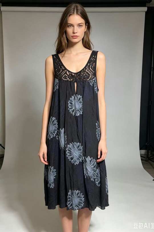 Robes mi-longues Femme Bleu ciel QL 388-15 Efashion Paris