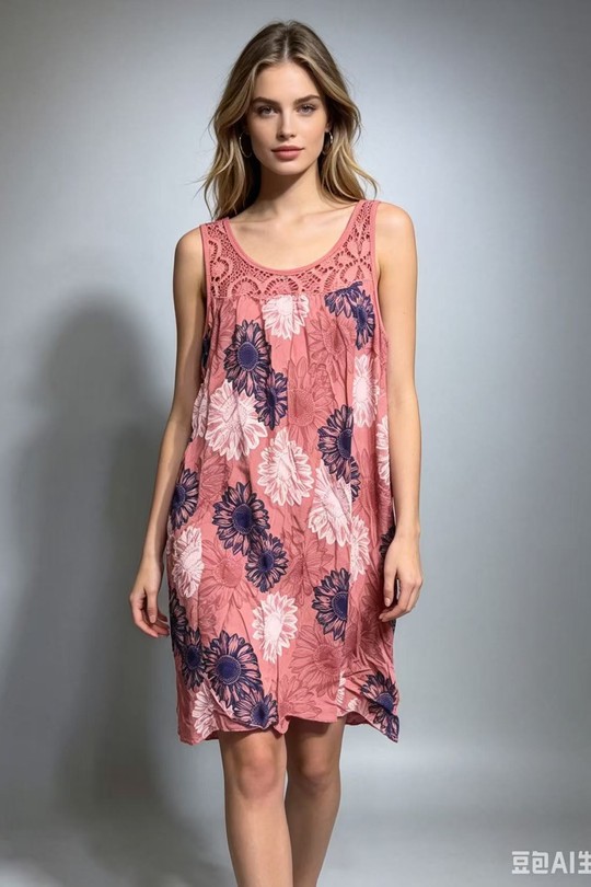 Robes mi-longues Femme Bleu ciel QL 388-15 Efashion Paris