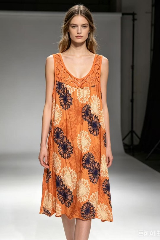 Robes mi-longues Femme Bleu ciel QL 388-15 Efashion Paris
