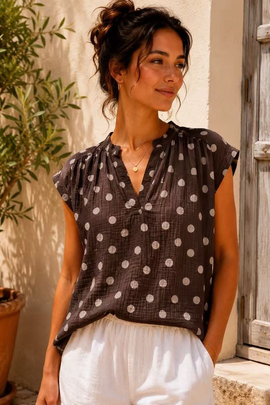 Blouses Femme Jaune QL 26124 Efashion Paris