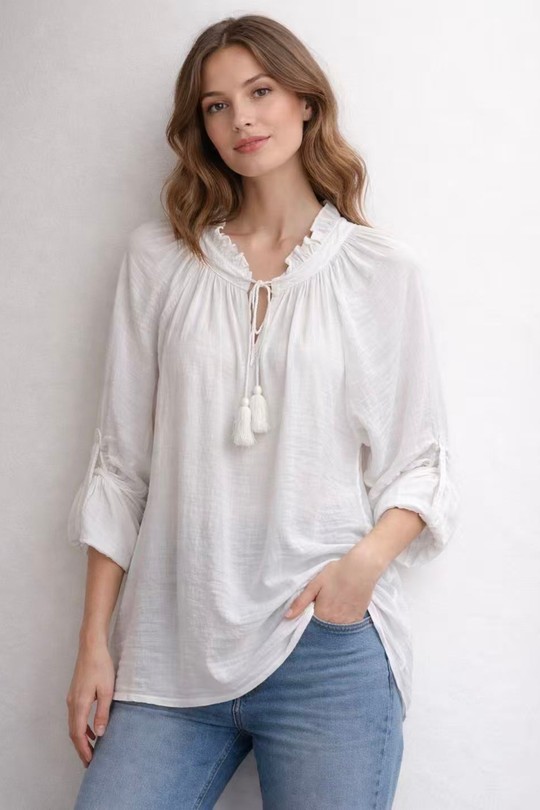 Blouses Femme Beige QL 26123 Efashion Paris