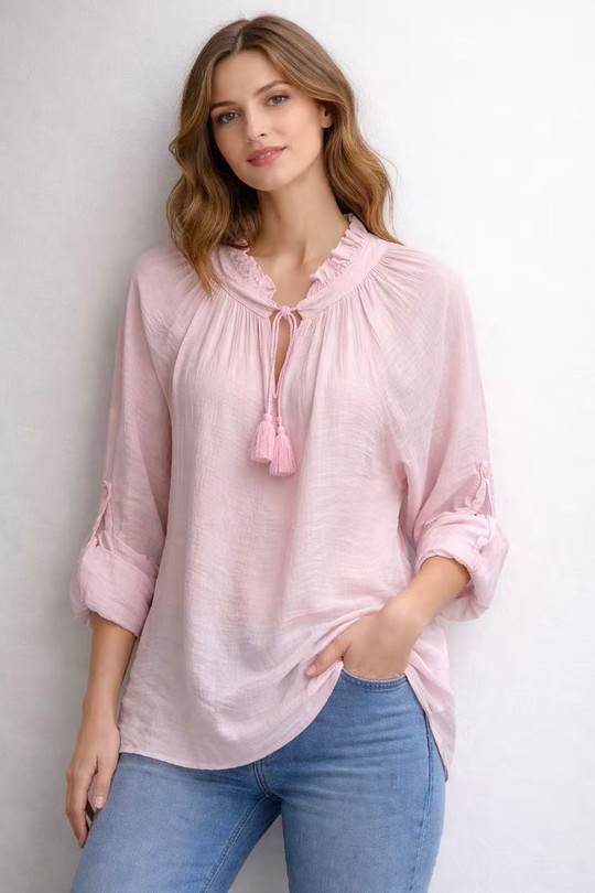 Blouses Femme Beige QL 26123 Efashion Paris
