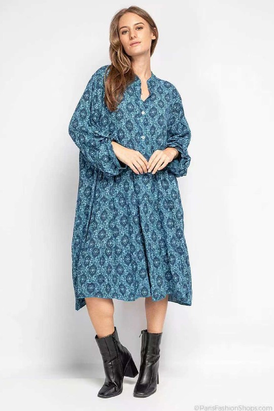 Robes mi-longues Femme Beige QL 9897-2 Efashion Paris