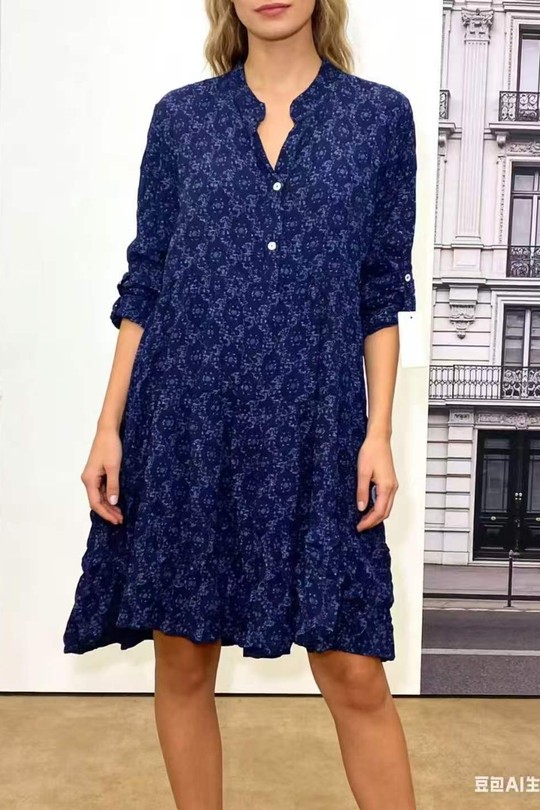 Robes mi-longues Femme Beige QL 9897-2 Efashion Paris
