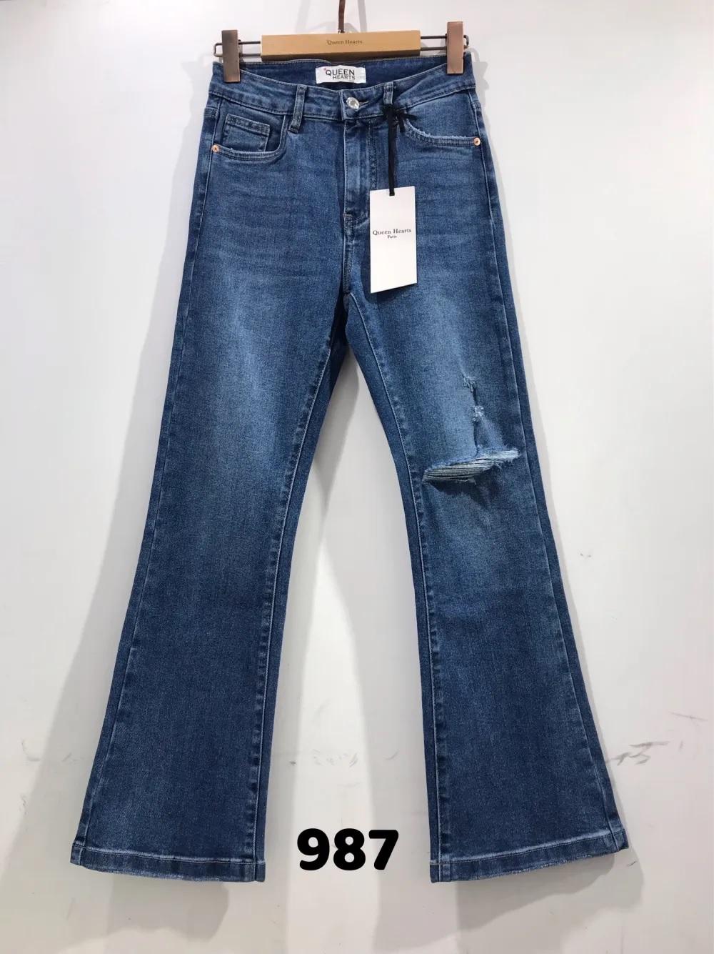 Jeans Women Blue QUEEN HEARTS 987 #c Efashion Paris