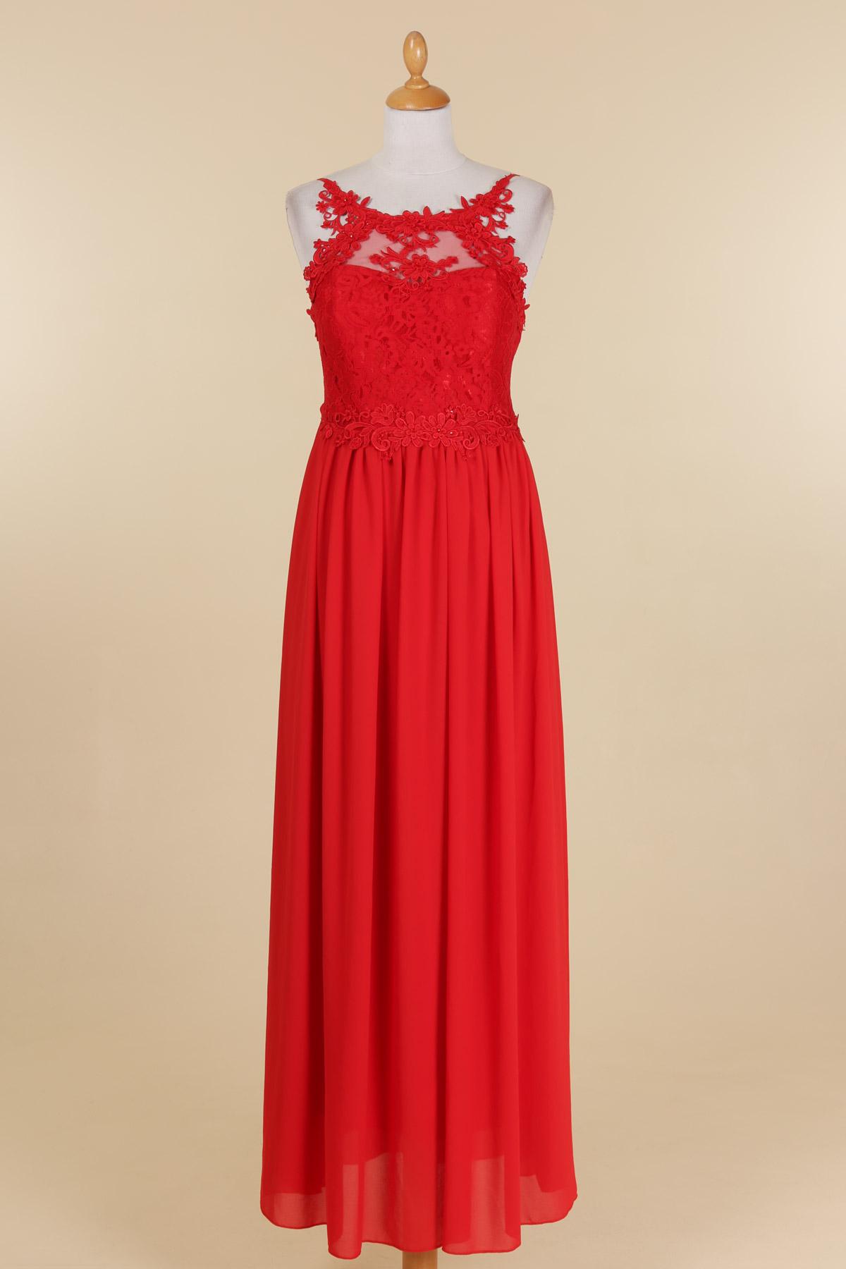 Robe de soirée rouge et blanche Chic - Ref L041 - Robes de Gala