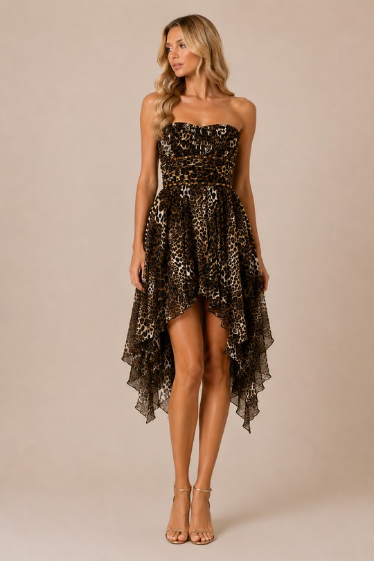 Robes mi-longues Femme Leopard DIVA FASHION F0064 Efashion Paris