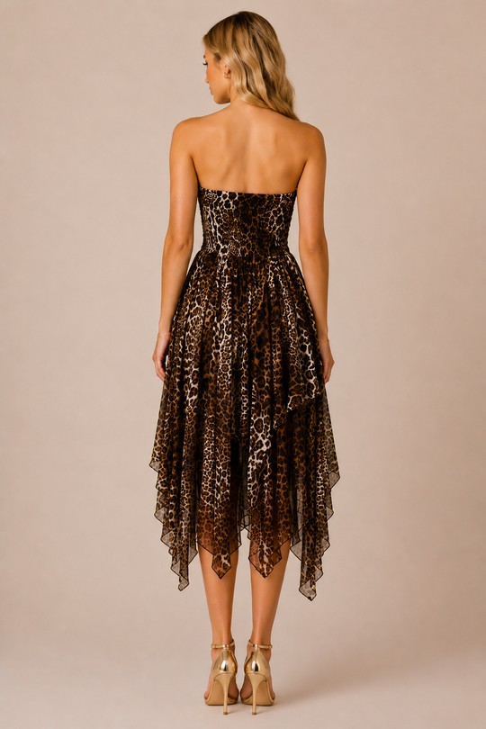 Robes mi-longues Femme Leopard DIVA FASHION F0064 Efashion Paris