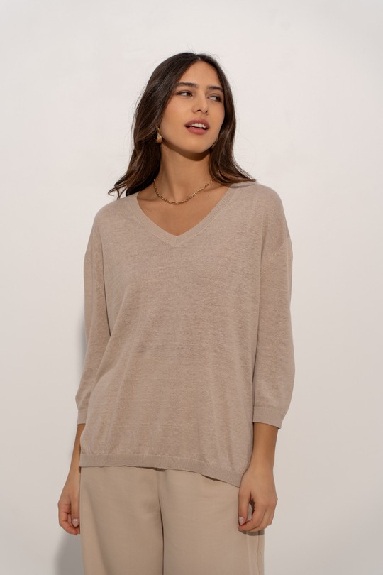 Pulls Femme Beige J & W YH20011 Efashion Paris