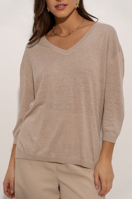 Pulls Femme Beige J & W YH20011 Efashion Paris