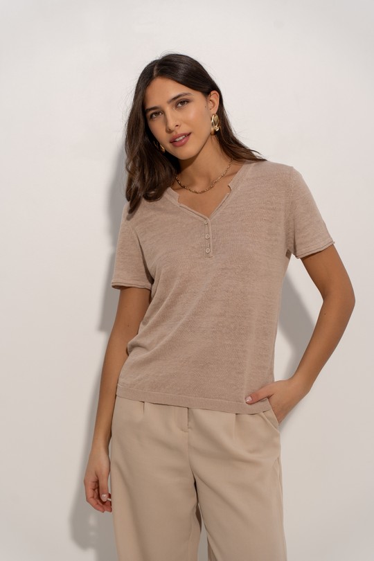 Tops Femme Camel J & W YH20015 Efashion Paris