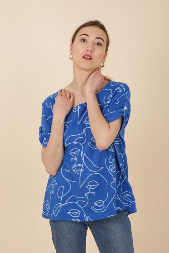 T-shirts Femme Bleu royal CHANA MOD H10 #1 Efashion Paris