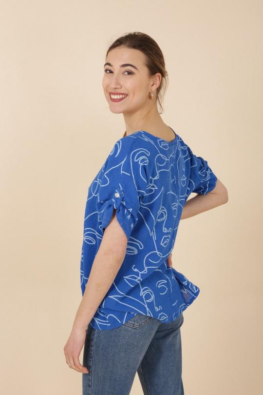 T-shirts Femme Bleu royal CHANA MOD H10 Efashion Paris