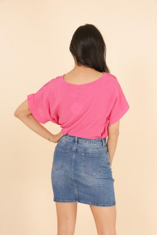 T-shirts Femme Fushia CHANA MOD H12 Efashion Paris