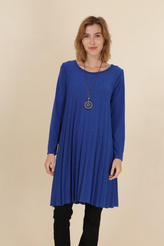 Tunics Women Royale blue CHANA MOD TU39 Efashion Paris