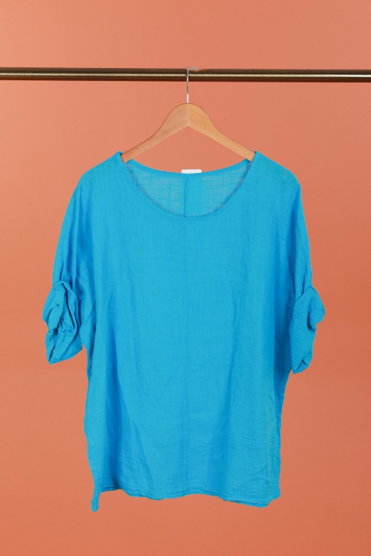 T-shirts Women Turquoise CHANA MOD H115 Efashion Paris