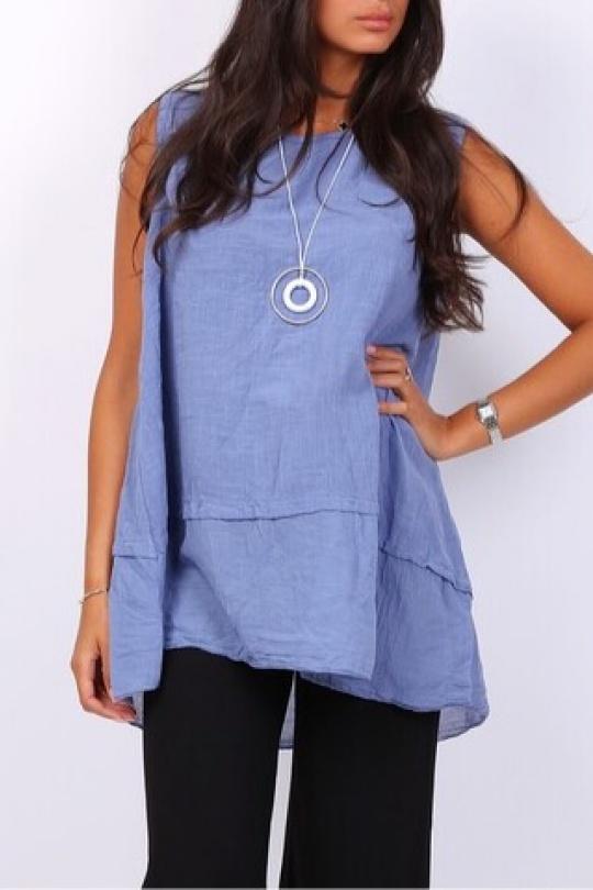 Tuniques Femme Bleu jean CHANA MOD D33 Efashion Paris