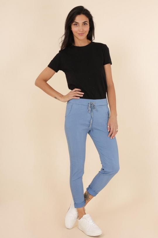 Pantalons Femme Bleu canard CHANA MOD PT26C Efashion Paris