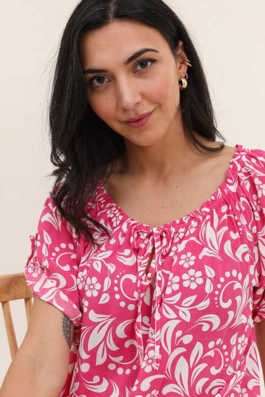 Tops Femme Fushia CHANA MOD H221 Efashion Paris