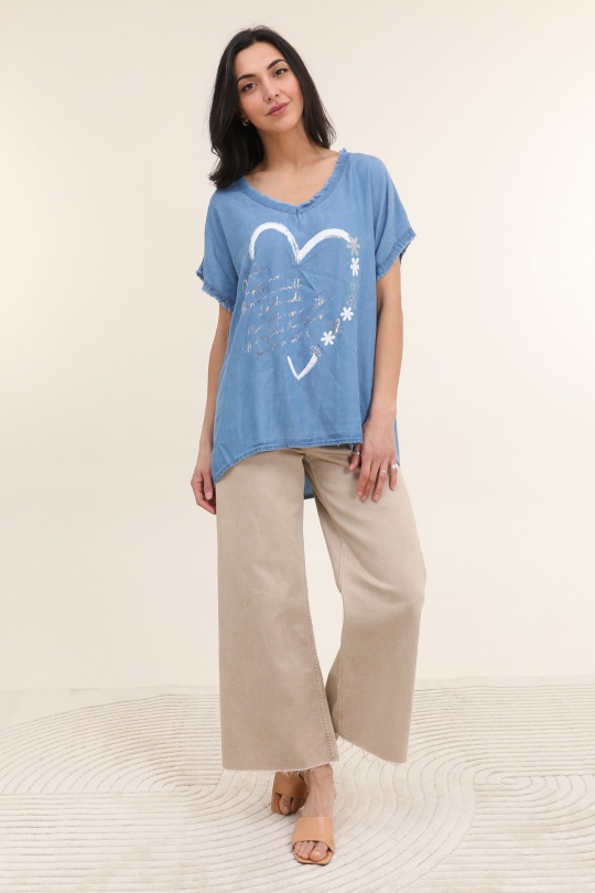 Tops Femme Bleu marine CHANA MOD H222 Efashion Paris