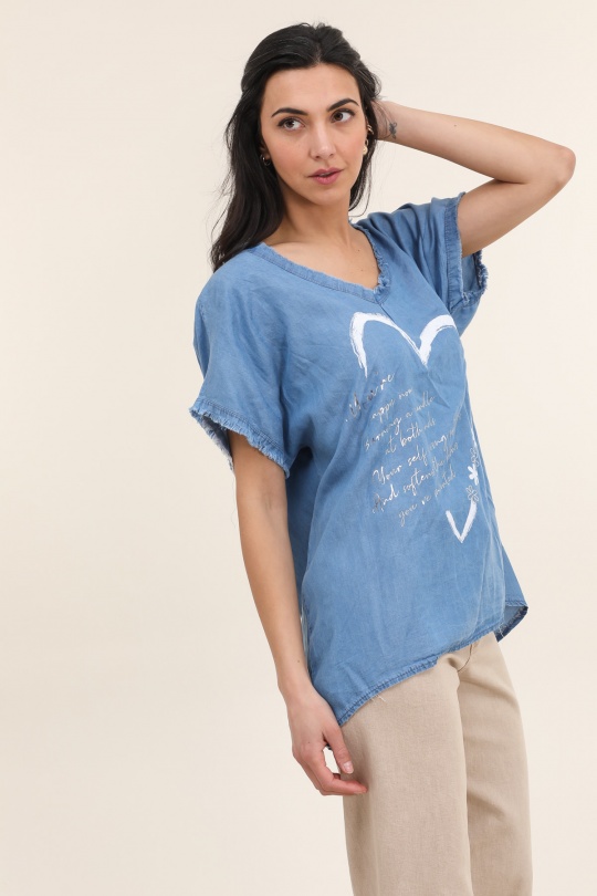 Tops Femme Bleu marine CHANA MOD H222 Efashion Paris