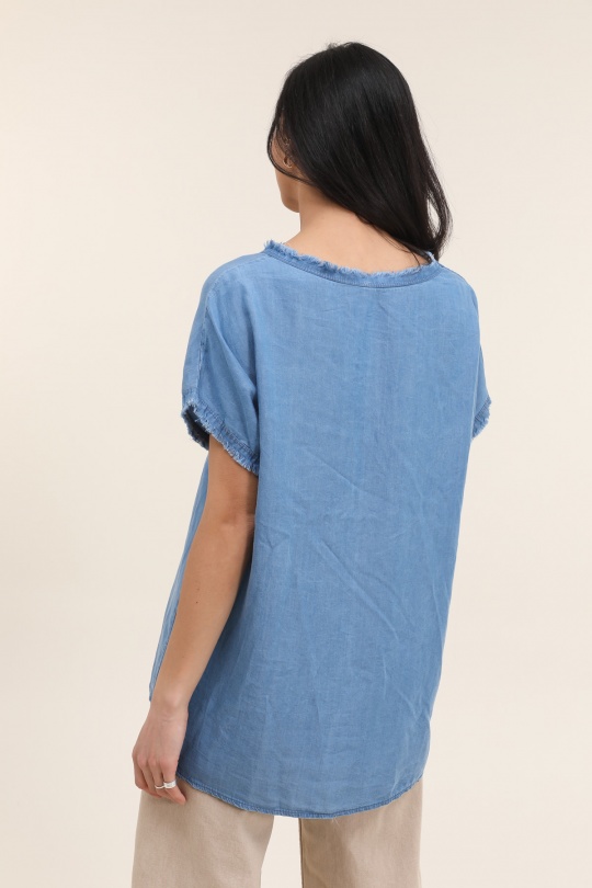 Tops Femme Bleu marine CHANA MOD H222 Efashion Paris