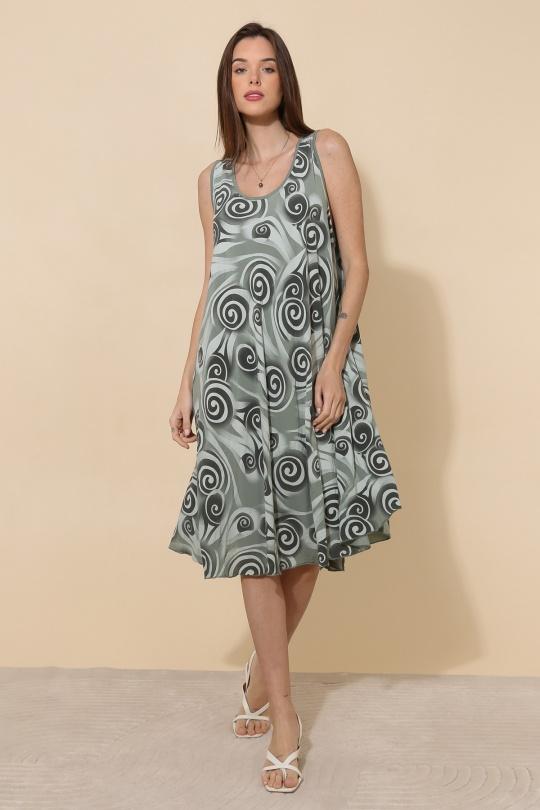 Vestidos a media pierna Mujer Khaki CHANA MOD R510 Efashion Paris