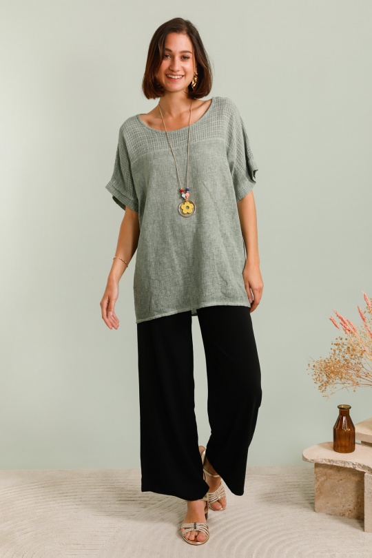 Blouses Femme Kaki CHANA MOD H615 Efashion Paris