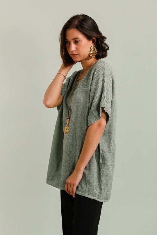 Blouses Femme Kaki CHANA MOD H615 Efashion Paris