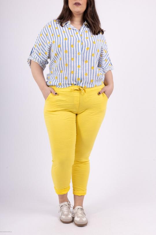 Pantalons Femme Jaune CHANA MOD PT49 Efashion Paris